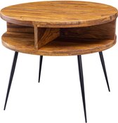 Pippa Design ronde salontafel met extra opbergruimte - bruin