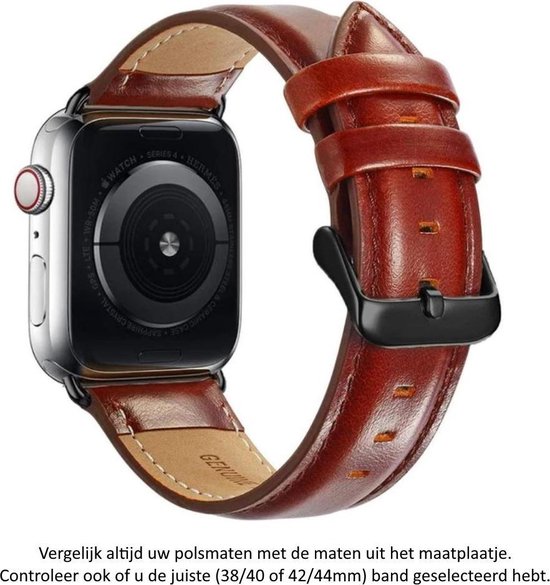 Bruin Lederen Sporthorloge Band geschikt voor Apple Watch 1, 2, 3, 4, 5, 6,  SE \u0026 | bol.com