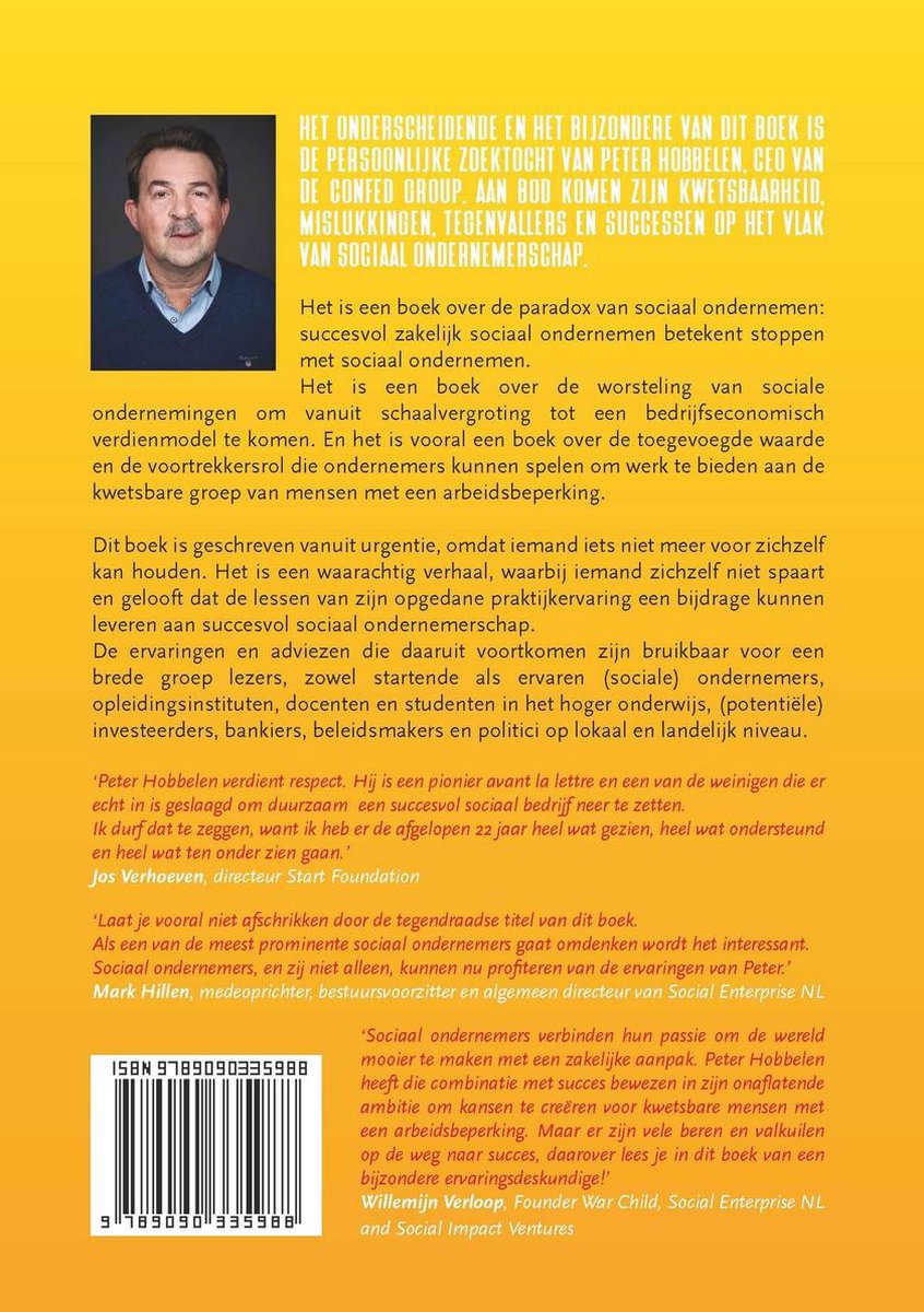 Stop met sociaal ondernemen - back cover