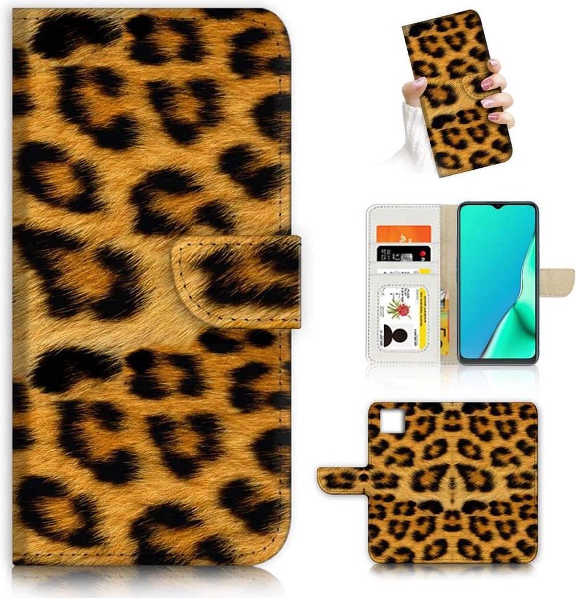 Portemonnee Book Case Hoesje Geschikt voor: Samsung Galaxy S20 - Luipaard Print