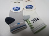 2 pack sokken van noukie's , grijst en wit groen  6-12m