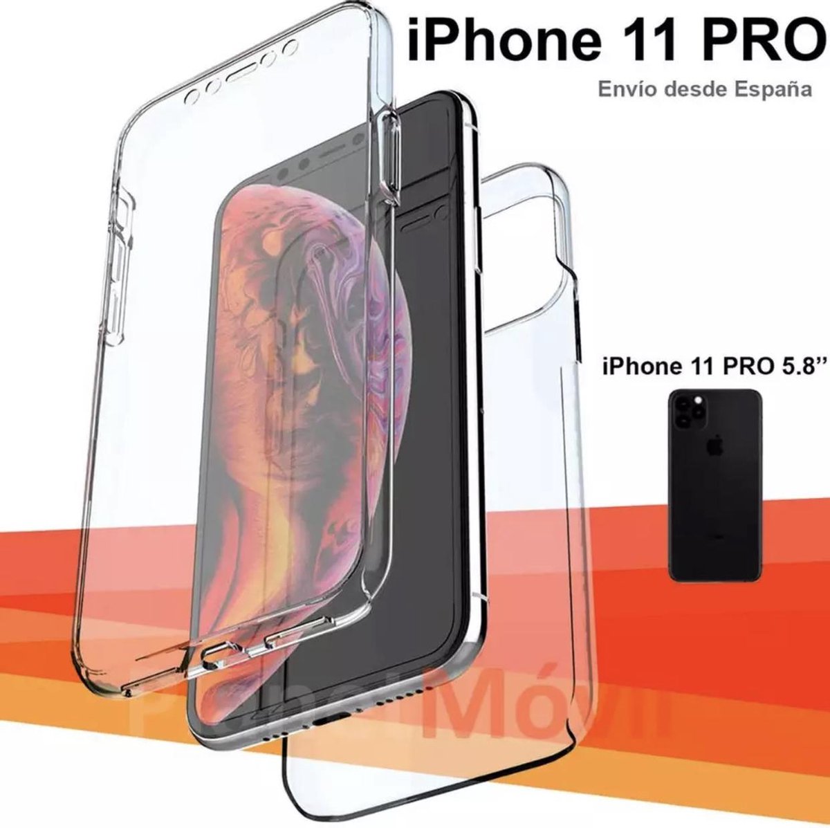Apple iPhone 11 Pro Dual TPU Case transparant 360° Graden. Optimale Siliconen bescherming Voor- en Achterkant (2 in 1) - HiCHiCO
