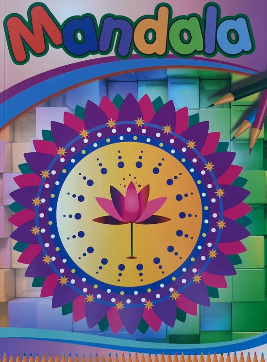 voorkant Geval Baars Mandala kleurboek kinderen - groot mandala boek - kleurplaten roze | bol.com