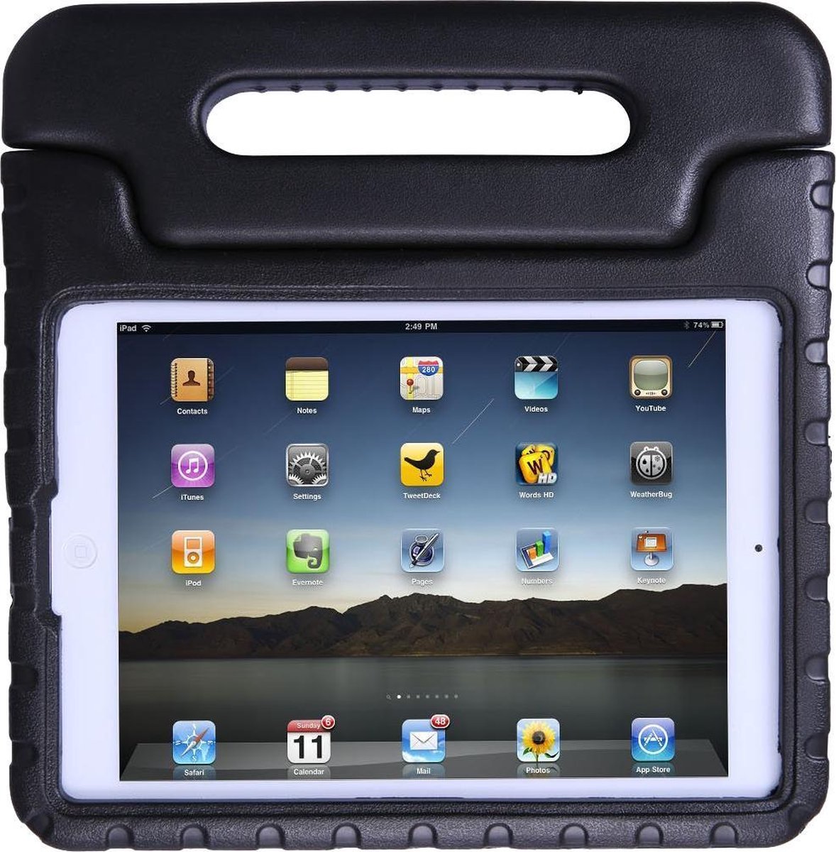 Geschikt Voor iPad 9.7 (2017) / (2018) kinderhoes zwart