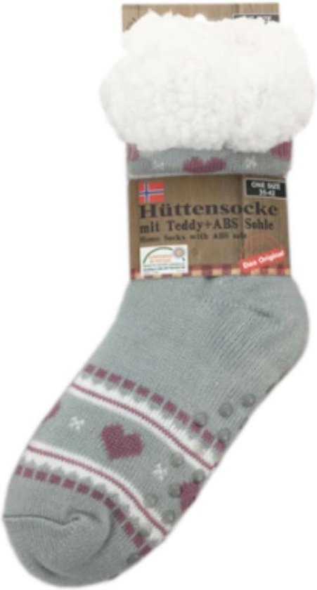 Apollo Fleece huissokken/slofsokken - dames - grijs - warme voering | Fun en Feest Apollo Fleece huissokken/slofsokken - dames - grijs - warme voering | Fun en Feest