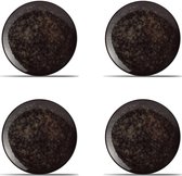 Hazy Black Dessertbord - Porselein - Ø 20 cm - Set van 4