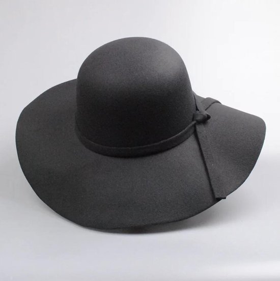 Handgemaakte Dames hoed | Herfst - Winter| Maat One Size | Zwart | bol