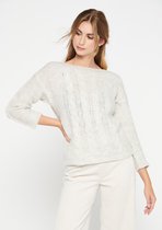 LOLALIZA Trui met decoratief breipatroon - Beige - Maat XL
