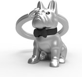 Metalmorphose Bulldog Hond 3D Metalen Sleutelhanger - Zilver