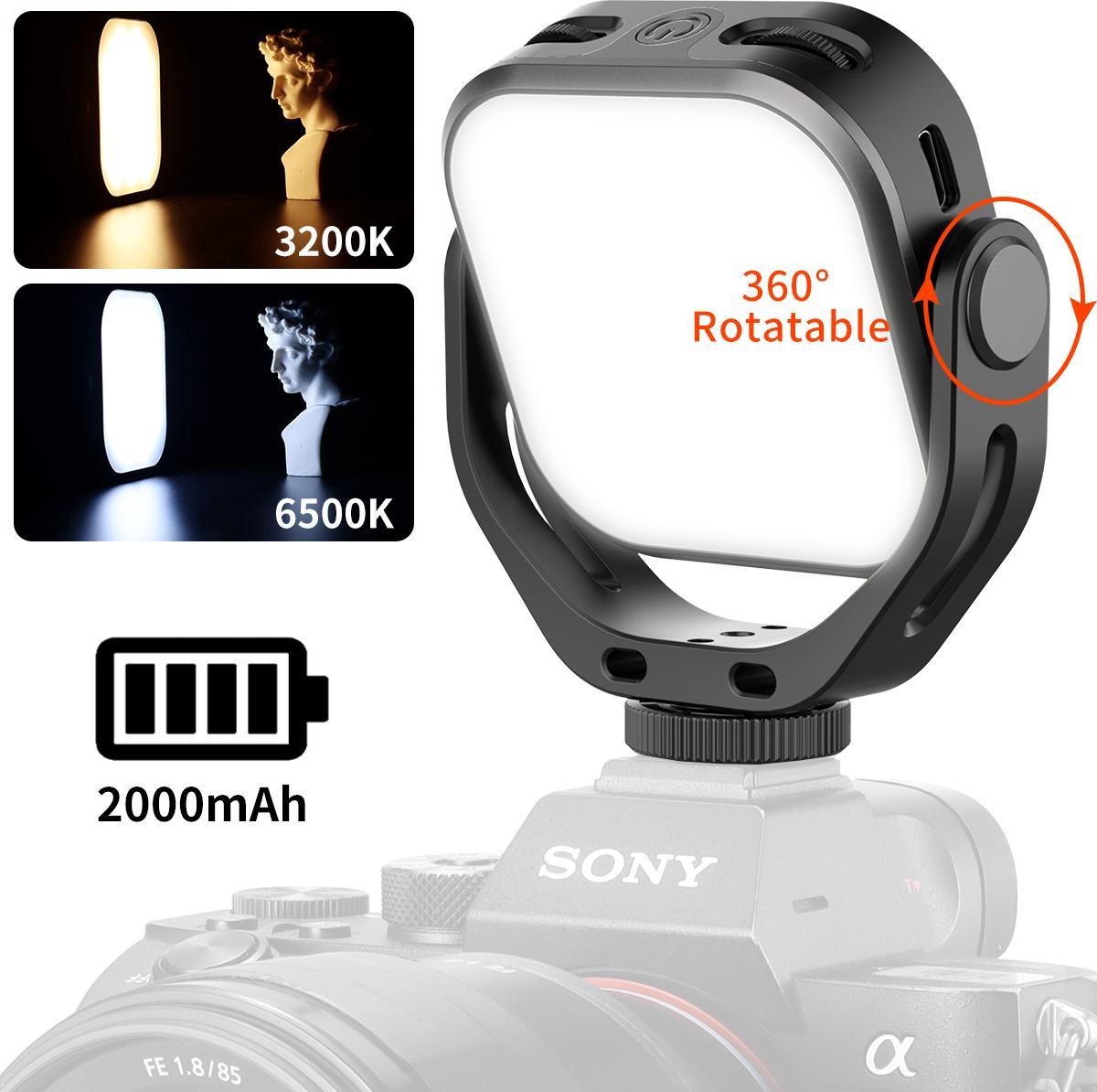 Ulanzi VIJIM VL66 Bi-Color Mini LED-lamp – 360° Draaibaar, 2500K-6500K, 2000mAh, USB-C, Voor Smartphone En Camera
