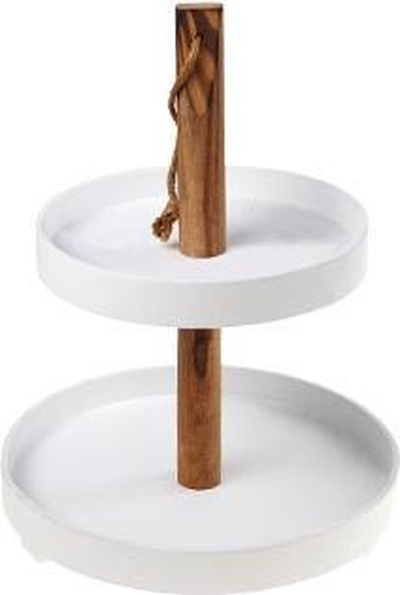 Cosy&Trendy etagere - Hout - Wit - Ø 27,9 cm