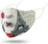 Mondkapje Parijs - wasbaar - herbruikbaar - Mondmasker - mondbescherming - mondkapje met print - Eiffeltoren - leuk printje