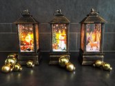 Kerst Lantaarn Bundle (3 stuks) | Indoor Kerst Verlichting Inclusief Batterijen - Sfeer Verlichting - Lantaarn - Kerst Decoratie - Kerstversiering - LED - Kerstverlichting binnen -