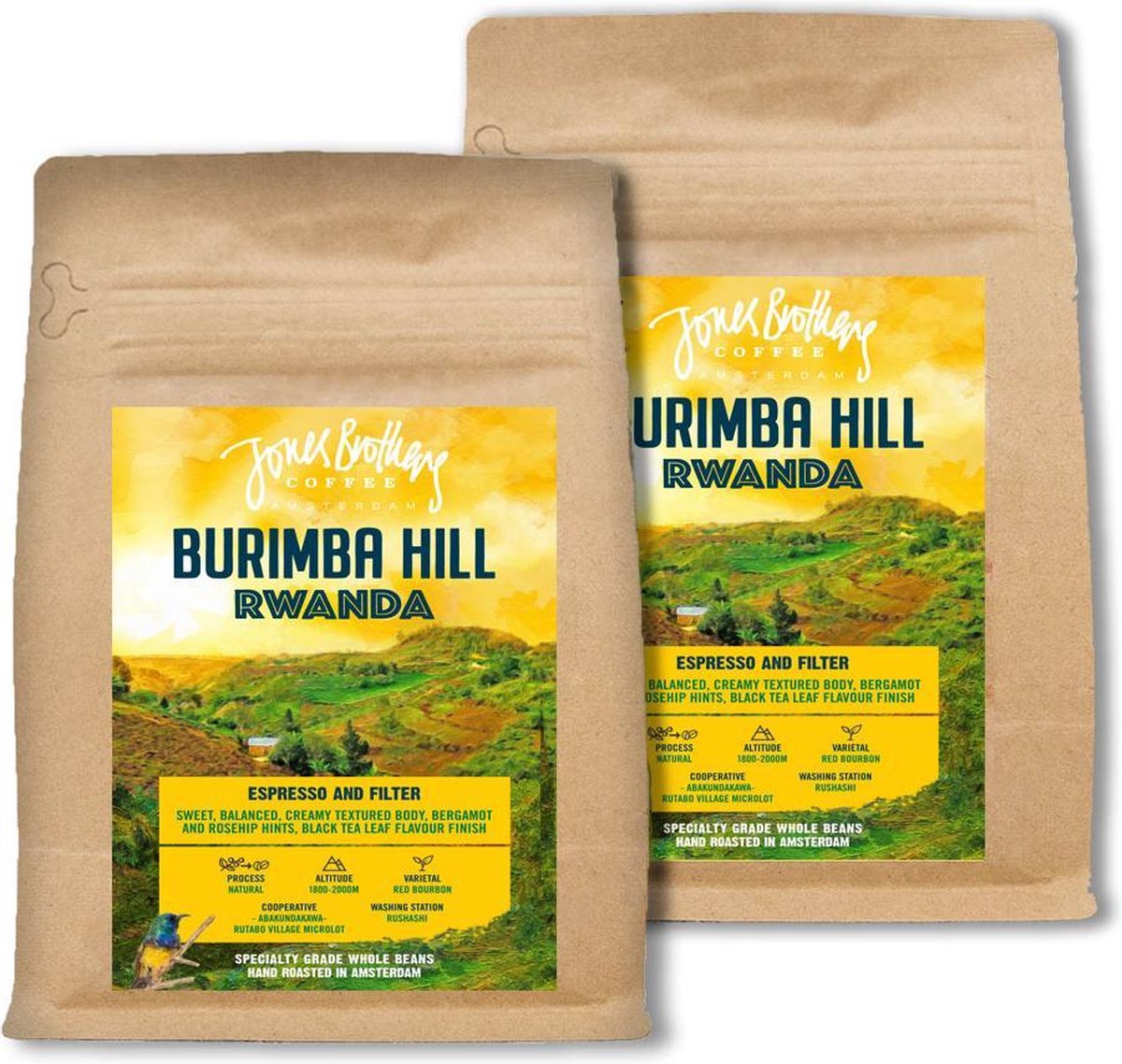 Jones Brothers Coffee Specialty Koffiebonen Rwanda Burimba Hill 2x