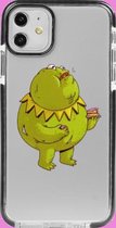 Hoesjes Atelier Zwart Frame Transparant Impact Case Dikke Kermit de Kikker voor IPhone 11 met ScreenProtector
