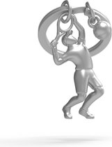 Metalmorphose Tennisspeler 3D Metalen Sleutelhanger