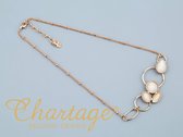 Chartage rosé gouden ketting met cateye stenen