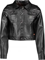 NONO Meisjes sweaters NONO Denim fake leather cardigan jet black 122/128