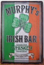 Murphy's Whiskey Irish Bar Reclamebord van metaal METALEN-WANDBORD - MUURPLAAT - VINTAGE - RETRO - HORECA- BORD-WANDDECORATIE -TEKSTBORD - DECORATIEBORD - RECLAMEPLAAT - WANDPLAAT - NOSTALGIE -CAFE- BAR -MANCAVE- KROEG- MAN CAVE