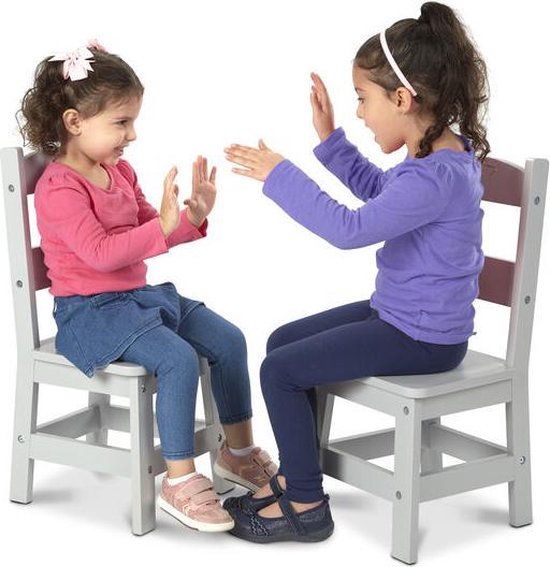 Melissa & Doug - Houten kinderstoel set van 2 - Wit van Melissa & Doug — afbeelding 4