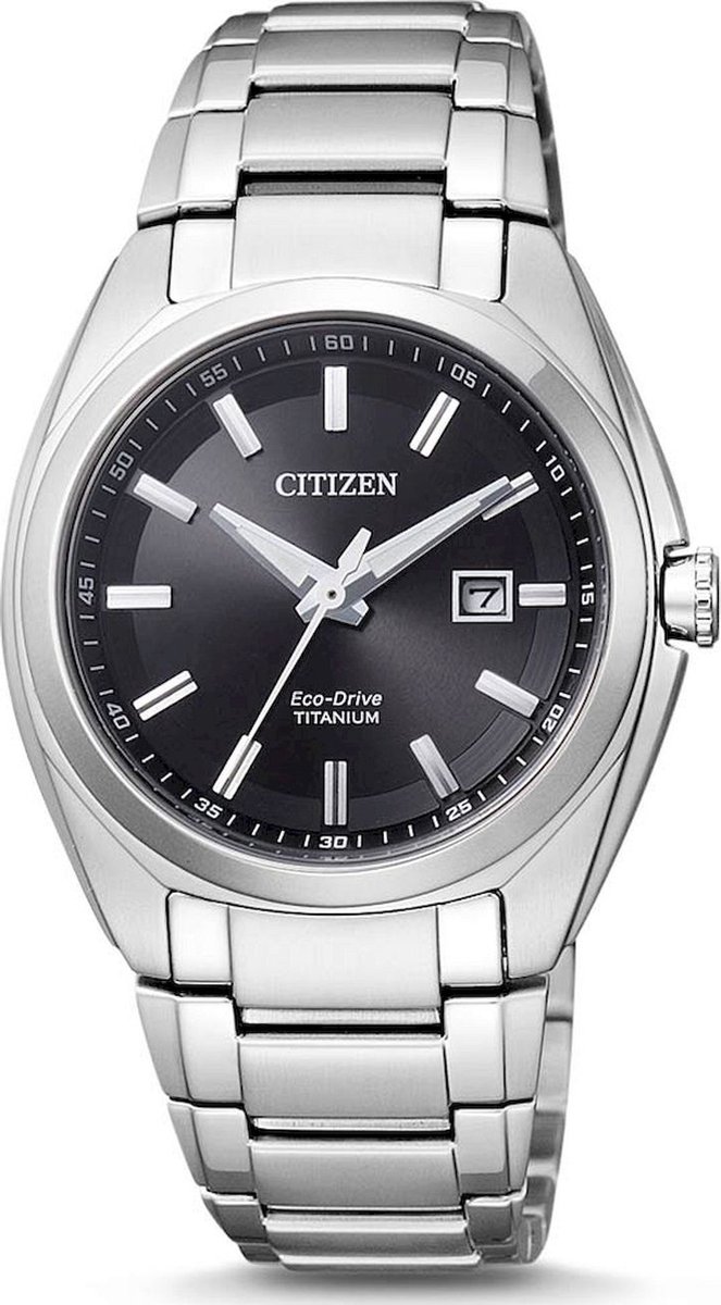 Citizen Super Titanium - Horloge - Titanium - Ø 34 mm - Zilverkleurig - Zwart - Solar uurwerk