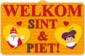 Folat Deurbord Welkom Sinter & Piet 58x37 Cm Karton Wit
