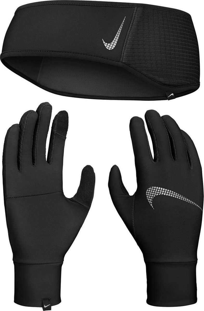 Nike Essential Running Hoofdband en Handschoenen Set Dames Zwart