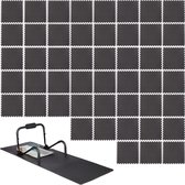 Relaxdays 48 x vloertegel 60 x 60 cm - fitness mat - zwart - ondergrond – uitbreidbaar