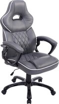 Bureaustoel - Game stoel - Design - Armleuning - Kunstleer - Grijs - 66x72x124 cm
