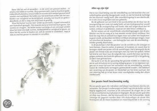 Tekening van een kind dat van een trap valt, met tekst over 'Alles op zijn tijd'.