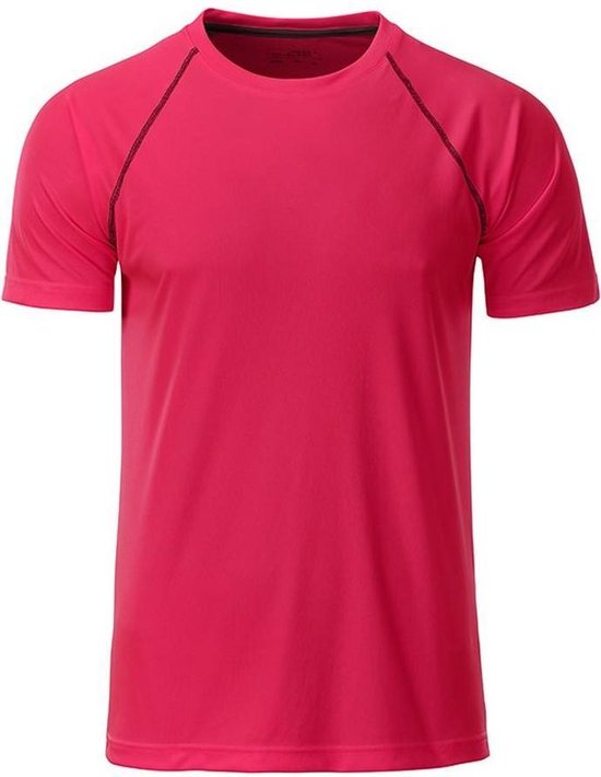 Foto: James and nicholson heren sportshirt roze zwart 