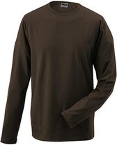 James and Nicholson - Unisex Lange Mouwen Elastisch T-Shirt (Bruin)