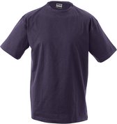 James and Nicholson - Unisex Medium T-Shirt met Ronde Hals (Donkerpaars)
