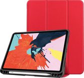 Case2go - Tablethoes geschikt voor Apple iPad Air 11 (2024) / iPad Air 10.9 (2022) - Tri-Fold Book Case - Apple Pencil Houder - Rood