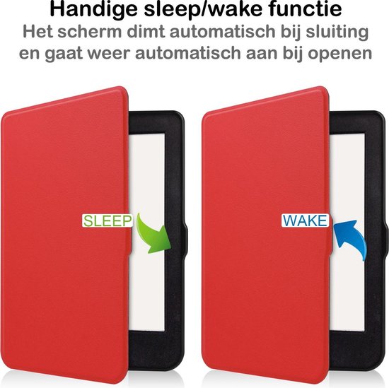 Hoesje Geschikt voor Kobo Nia Hoesje Luxe Bescherm Case - Hoes Geschikt voor Kobo Nia Hoes Book Cover - Rood van Hoesje  — afbeelding 3