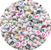 1000 stuks Acryl kralen Alfabet Gekleurde Letters (6mm) - Letterkralen - Hobbykralen