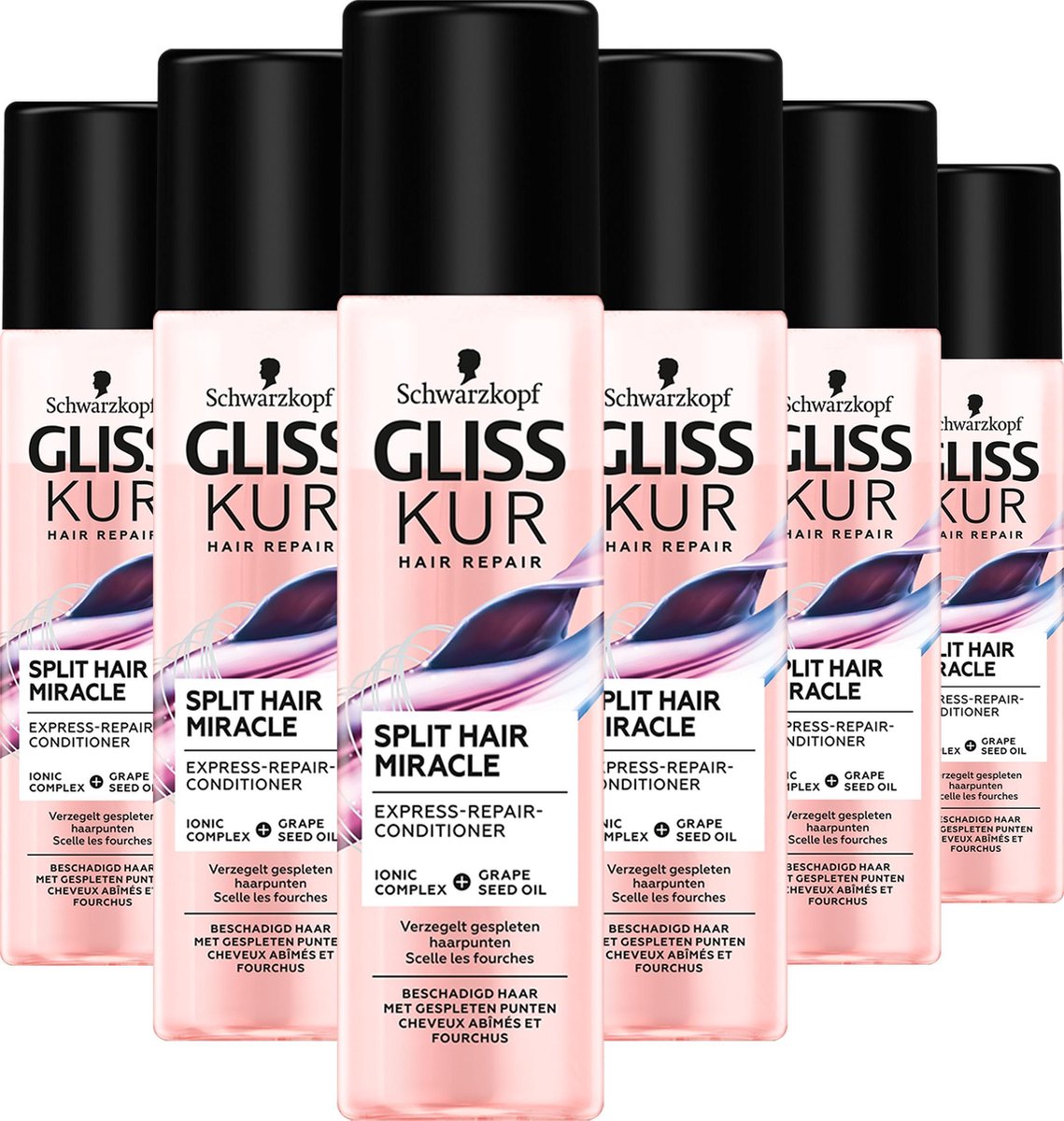 Gliss Split end Miracle Anti-Klit Spray 6x 200 ml - Voordeelverpakking