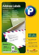 Printec Adres etiketten - 100 vel - 105x35mm - 16 labels per A4 - 1600 stickers per doos