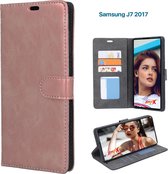 EmpX Telefoonhoesje - Book Case - Geschikt Voor Samsung Galaxy J7 (2017) - Goud