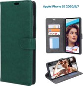 EmpX.nl Apple iPhone SE 2020/8/7 TPU/Kunstleer Groen Boekhoesje | iPhone SE 2020, iPhone 8, iPhone 7, iPhone 6 Bookcase Hoesje | Flip Hoes Wallet