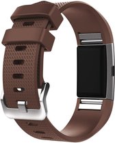 Luxe Siliconen Bandje SMALL voor FitBit Charge 2 – bruin | Watchbands-shop.nl
