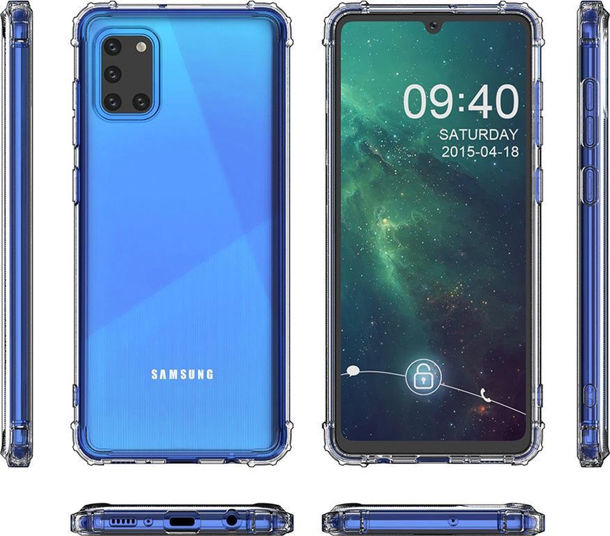 Bestcases Schokbestendig Telefoonhoesje Samsung Galaxy A31 - Transparant