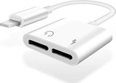 Lightning 2 in 1 Splitter Audio Adapter - Opladen & Muziek Luisteren Tegelijk - Dubbele 8-Pin Lightning Kop Telefoon Aux Voor iPhone 11 / X / XS / XR / XS Max / Pro/ 8 / 7 / 6 - vo
