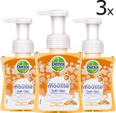 Dettol Handzeep Zachte Mousse Melk & Honing - 3 x 250 ml - Grootverpakking