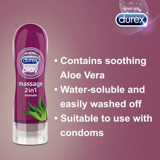 Durex Massage Olie en Glijmiddel 2in1 Aloë Vera 200ml x6