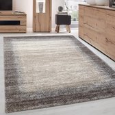 Nida Modern Vloerkleed - Lijstmotief design - Bruin / Beige - 80x150 cm