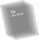 QBIX Stencil stickerfolie 5 sheets 20 x 30 cm - Transparant grijze sjabloon stickerfolie