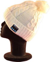 Bluetooth muts - Bluetooth muts met pompoen - Wit - Ingebouwde koptelefoon / speakers en microfoon