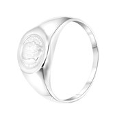 Lucardi - Dames Zegelring - Ring - Cadeau - Echt Zilver - Zilverkleurig