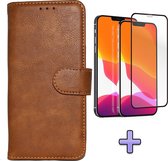 Apple iPhone 12 Pro Max Case Marron - Étui portefeuille de haute qualité et protecteur d'écran complet